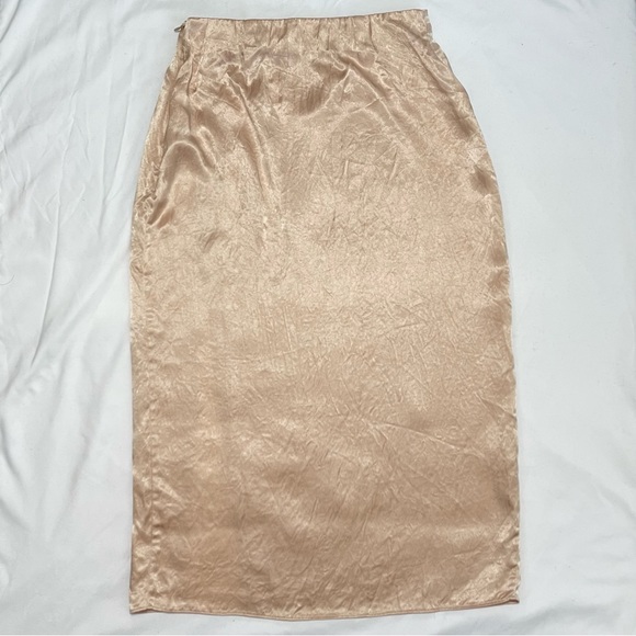 Aritzia | Babaton Eames Skirt High-Waisted Satin Slip Skirt with Slit Denude Sz0 - Picture 4 of 7